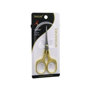 TAKSUN SCISSORS ES-002-G ( ALTIN & GOLD SAPLI ) BIYIK BERBER MAKASI ( 12.8X5.7CM )*12X24