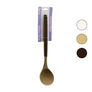 İBİCO İ22-016 ( KÜÇÜK=60ML ) ( RENKLİ SİLİKON ) ( AHŞAP AKASYA SAPLI ) ( SERVİS ) ( KEPÇE ) ( 30.5CM )*6X24