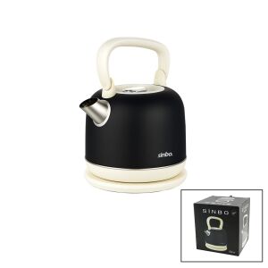 SİNBO SK-8035 RETRO ( SİYAH ) (NOSTALJİ DEMLİK MODEL) (ÇELİK) KETTLE SU ISITICI (2.2LT) (1800W) ( GİZLİ RESİZTANS )*4