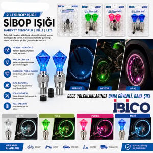 İBİCO İ18-021 ( 2PCS ) ( PEMBE ) ( ELMAS KESİM PRİZMA MODEL ) SİBOP IŞIK ( PİLLİ ) (BİSİKLET & MOTOR & ARAÇ)(HAREKET SENSÖRLÜ)*50X10