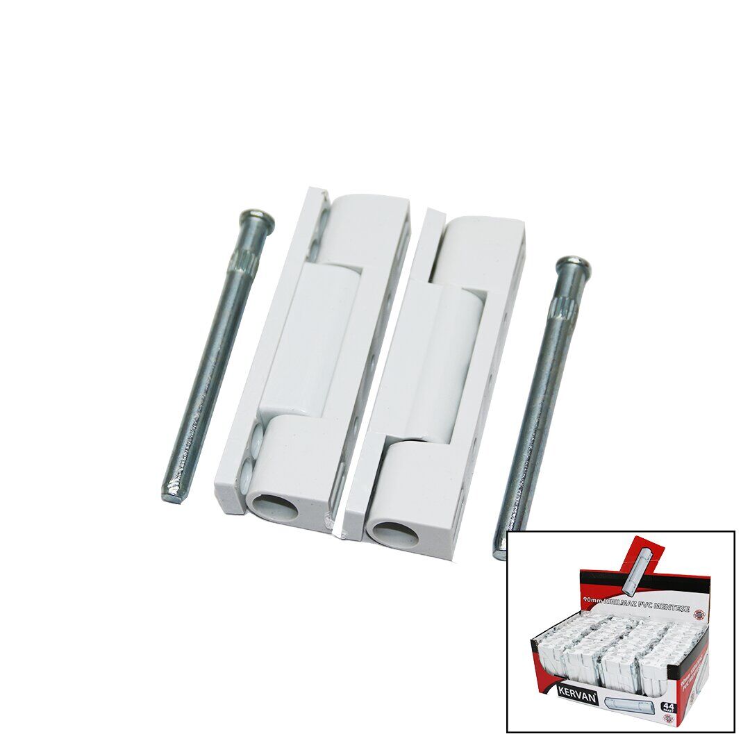 KERVAN ( 2 PCS & PLASTİK ) ( BEYAZ & 90MM ) PVC ( KAPI ) MENTEŞE*44X8