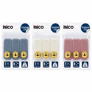 İBİCO İ17-021 ( 3PCS TEKLİ = GOLD & TOP UCLU ) YAPIŞKANLI PLS. ASKI ( MİKA KRİSTAL ŞEFFAF RENKLİ TABAN ) ( 2KG.TAŞIMA )*12X14