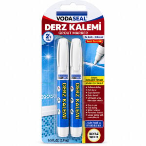 VODASEAL ASTM D-4236 ( 2PCS ) BEYAZ DERZ KALEMİ ( SU BAZLI & KOKUSUZ ) ( 2 ADET YEDEK UÇ )*5X12