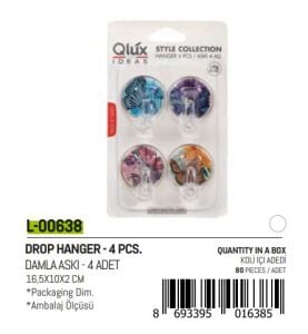 QLUX L-00638 4PCS DAMLA KÜÇÜK YAPIŞKAN ASKI*80
