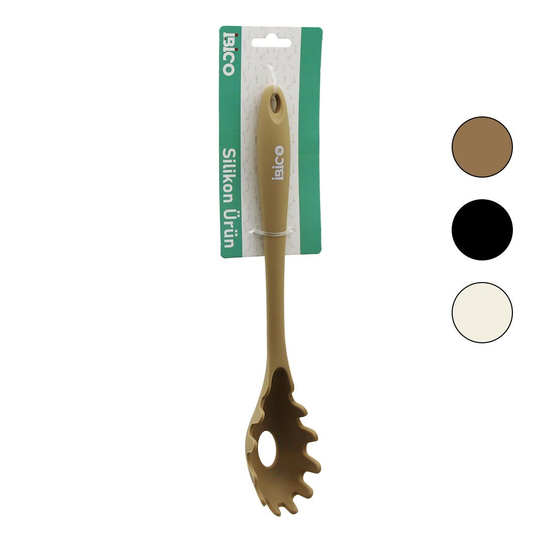 İBİCO İ22-033 ( RENKLİ SİLİKON ) ( MAKARNA & SALATA ) ( SERVİS ) KAŞIK ( SİLİKON SAPLI ) ( 28CM )*12X6