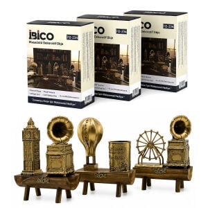 İBİCO İ12-234 ( BÜYÜK ) MASAÜSTÜ DEKORATİF PLASTİK ( AHŞAP STAND ) SÜS EŞYASI*48