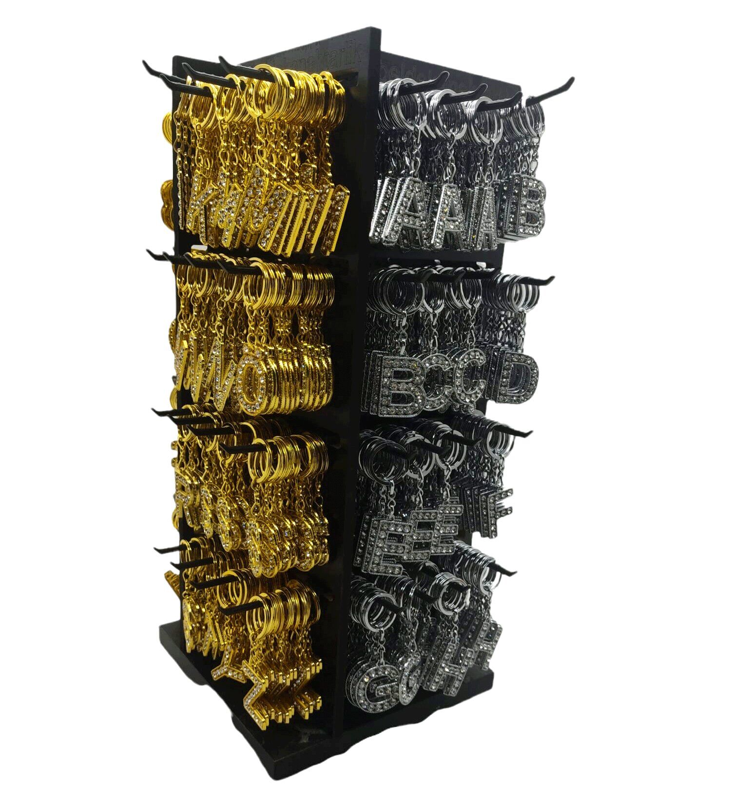 KRT-1090 ( DÖNER STANDLI ) ( MİX=ALTIN & GÜMÜŞ & TAŞLI & HARFLİ= KARMA ) ANAHTARLIK*768X1