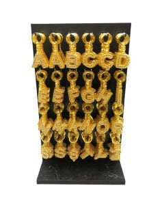 İBİCO ( ALTIN TAŞLI & HARFLİ ) ANAHTARLIK ( STANDLI )*288X2