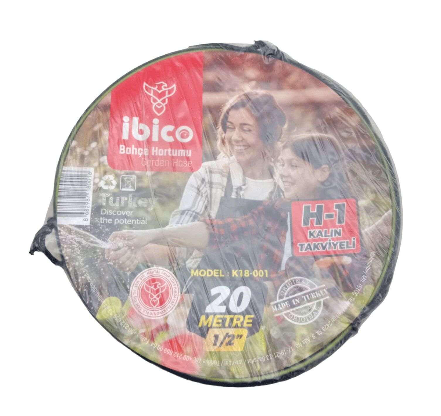 H-1  İBİCO K18-001 KALIN ( 1/2 ) 20MT.TAKVİYELİ BAHÇE HORTUMU*1