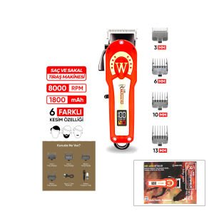 MR.TRIMMER MR-4800 SAÇ & SAKAL KESME TRAŞ MAKİNESİ ( AYARLANABİLİR BIÇAK & 0,1MM-0,5MM ) ( 8000RPM ) ( 6 FARKLI KESİM )*40
