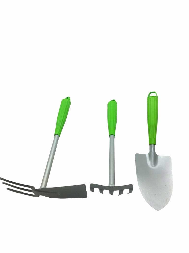 İBİCO K18-011 ( 3PCS ) ( METAL ) BAHÇE HOBİ SETİ ( ÇAPA & TIRMIK & KÜREK ) PLASTİK SAPLI*15