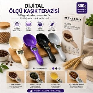 EMKA MAX 5634-120 ( 800GR & TARTIM KİLİT) MUTFAK ÖLÇÜ KAŞIK TERAZİSİ*12X10
