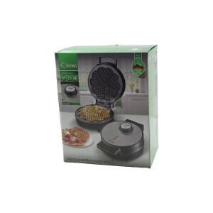 KİWİ KSM-2442 ELEKTRİKLİ WAFFLE MAKİNESİ (1200W) (ISI AYAR ANAHTARI & IŞIKLI ISI GÖSTERGE) (5-DİLİM=KALP) (YAPIŞMAZ PLAKA)*6