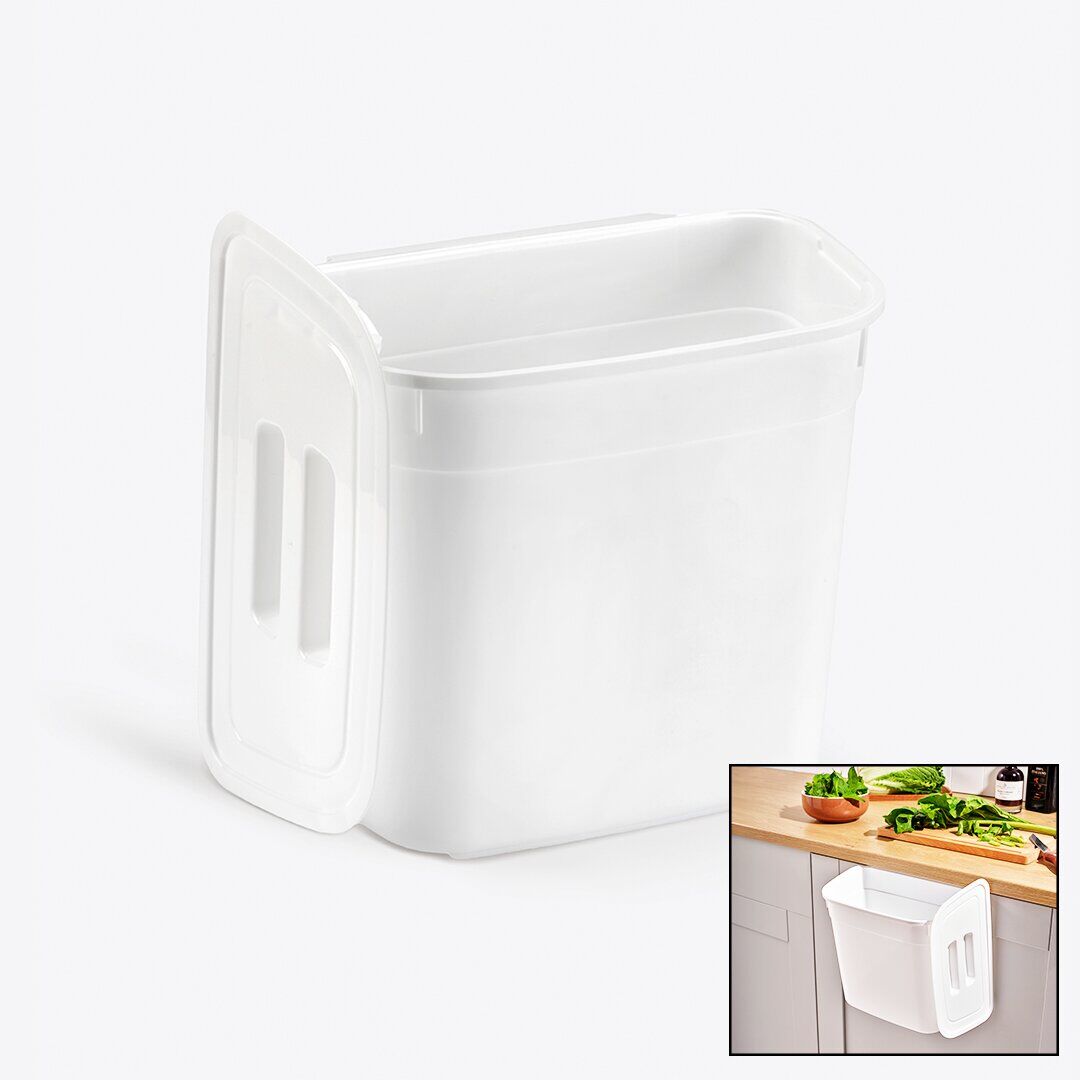 DÜNYA-07110-101 ( KAR BEYAZ ) ( KAPAKLI ) ( 7LT ) ASKILI KOVA & DOLAP DÜZENLEYİCİ ( 178X278X233MM )*12=K