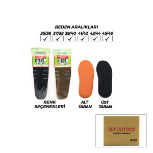 FOOTBED ( ORTAPEDİK ) AYAKKABI KEÇESİ ( KONFORLU & KLİMALI ) (TEKSTİL İÇ ASTAR & POLİÜRETAN KÖPÜK TABAN)*60=K