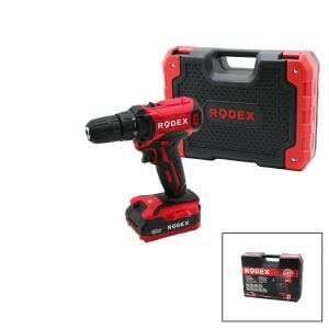 RODEX RDX-3365 ( 2 KADEME HIZ&VİTESLİ ) (ŞARJLI=ÇİFT BATARYA) (19PCS UÇLU) MATKAP ( 0-350 / 0-1350 RPM )( 16.8V / 2.0A LI-ION )*5