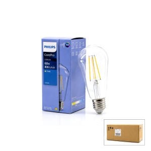 PHILIPS-346758 00 COREPRO ST64 ( 2700K & E27 ) ( 7W = 60W & E27 ) ( LED FİLAMENT & RUSTİK AMPUL ) LAMBA ( 806 LUMEN ) ( CAM GÖVDE )*10=K