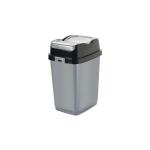 DÜNYA-09711-400&410 ( SİYAH & GRİ ) EASY ( 5LT ) ( ÇİFT KAPAKLI ) ÇÖP KOVASI PLASTİK ( 149X185X266MM )*36=K