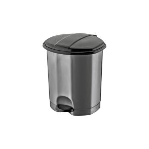 DÜNYA-01010-400&410 ( SİYAH & GRİ ) ( 5LT ) ( PEDALLI ) ÇÖP KOVASI PLASTİK ( 202X202X245MM )*12=K
