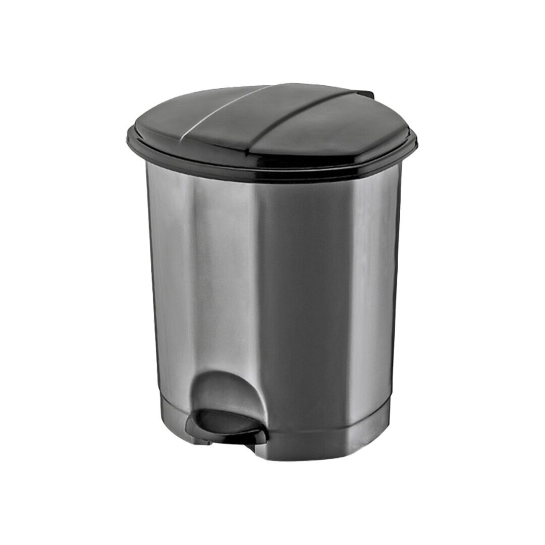 DÜNYA-01013-400&410 ( SİYAH & GRİ ) ( 18LT ) ( PEDALLI ) ÇÖP KOVASI PLASTİK ( 305X301X390MM )*6=K