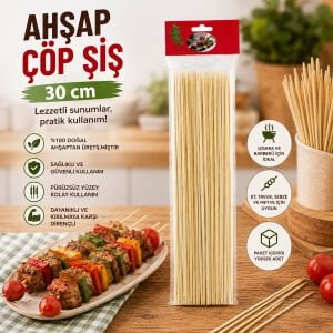 ENFA RA-329 AHŞAP ÇÖP ŞİŞ ( 30CM ) ( 46PCS )*10X20