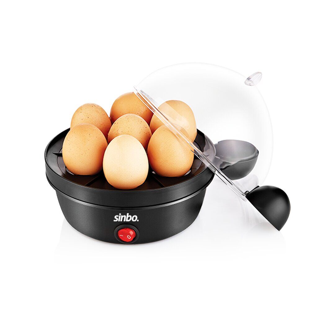SİNBO SEB-5803 YUMURTA PİŞİRME MAKİNESİ (350W) (7-YUMURTALIK) (RAFADAN & NORMAL & KATI) (SESLİ UYARI) (İĞNELİ ÖLÇÜM KABI)*12