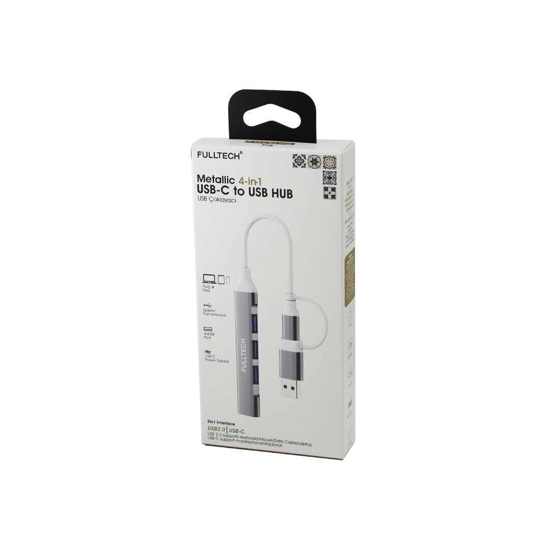 FULLTECH FH-6 ( 4İN1 ) USB PORTLU ÇOĞALTICI ( USB TO TYPC-E ) ( 4 X USB PORT )*10X10