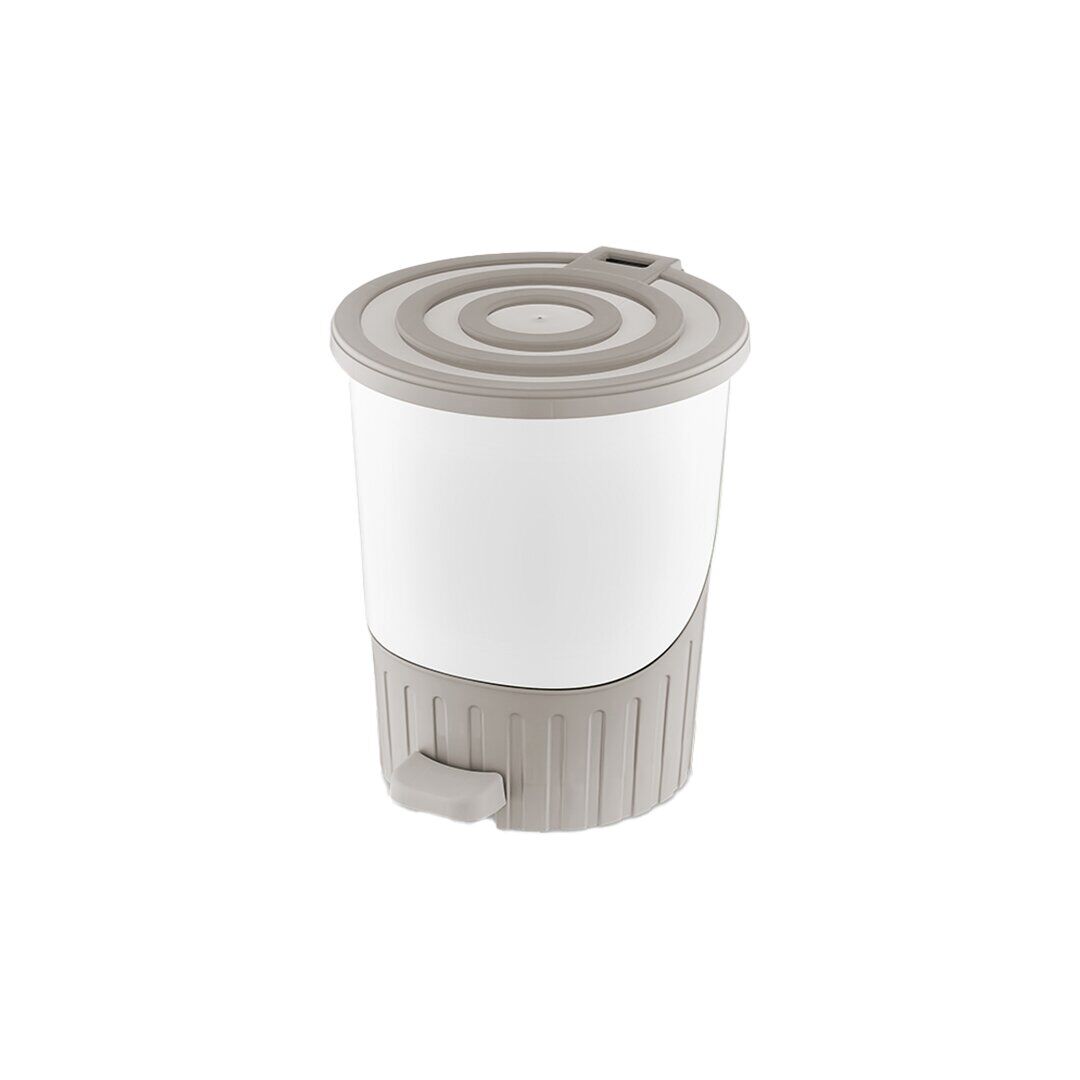 DÜNYA-01069-407 ( KUM BEJİ ) PASTEL ( LÜX ) ( 8LT ) ( PEDALLI ) ÇÖP KOVASI PLASTİK ( 260X230X275MM )*6=K