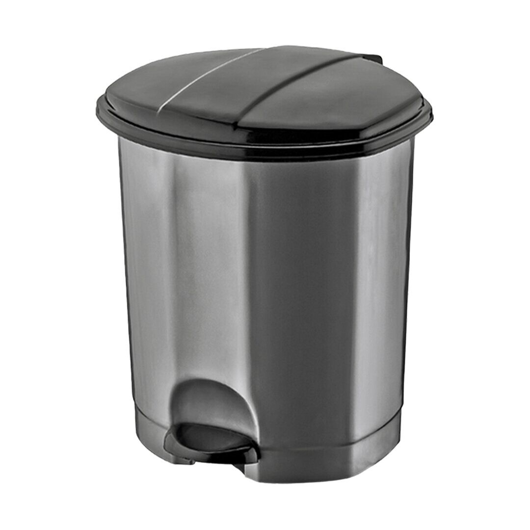 DÜNYA-01014-400&410 ( SİYAH & GRİ ) ( 30LT ) ( PEDALLI ) ÇÖP KOVASI PLASTİK ( 358X350X470MM )*4=K