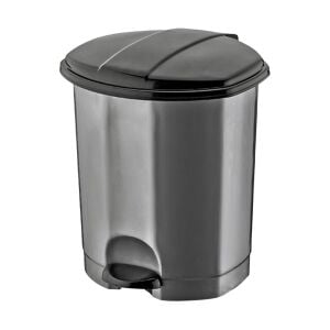 DÜNYA-01014-400&410 ( SİYAH & GRİ ) ( 30LT ) ( PEDALLI ) ÇÖP KOVASI PLASTİK ( 358X350X470MM )*4=K