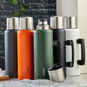 COOKER CKR-2085 ( 1.5LT ) DAĞCI TERMOS RENKLİ ( KULPLU )( ÇİFT CİDARLI PASLANMAZ ÇELİK & SIZDIRMAZ KAPAK = BARDAK  )*12