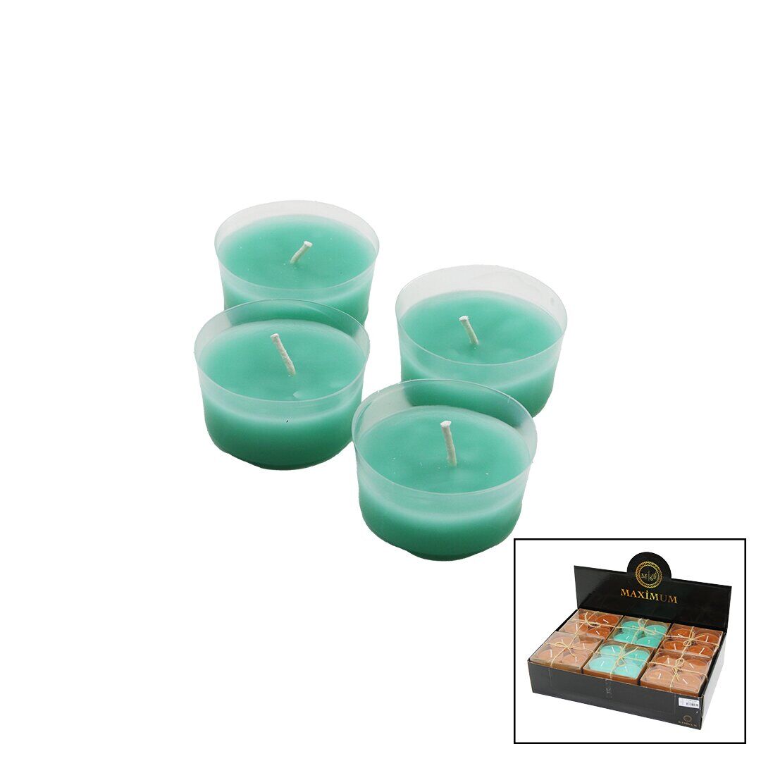MAXİMUM MAX-2312 ( 4PCS ) ( ŞEFFAF PVC KAP ) ( YUVARLAK ) ( RENKLİ & KOKULU ) MUM*18X8