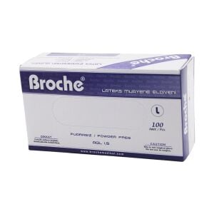 BROCHE ( L ) ( PUDRASIZ ) LATEKS MUAYENE ELDİVENİ ( 100LÜ )*1X20