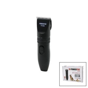 POWERTEC TR-9000 (KEDİ & KÖPEK) BAKIM SETİ (USB ŞARJLI TRAŞ MAKİNESİ) (METAL TARAK & MAKAS) (0.8-1.1-1.4-1.7-2.0MM KESİM AYARLI)*20