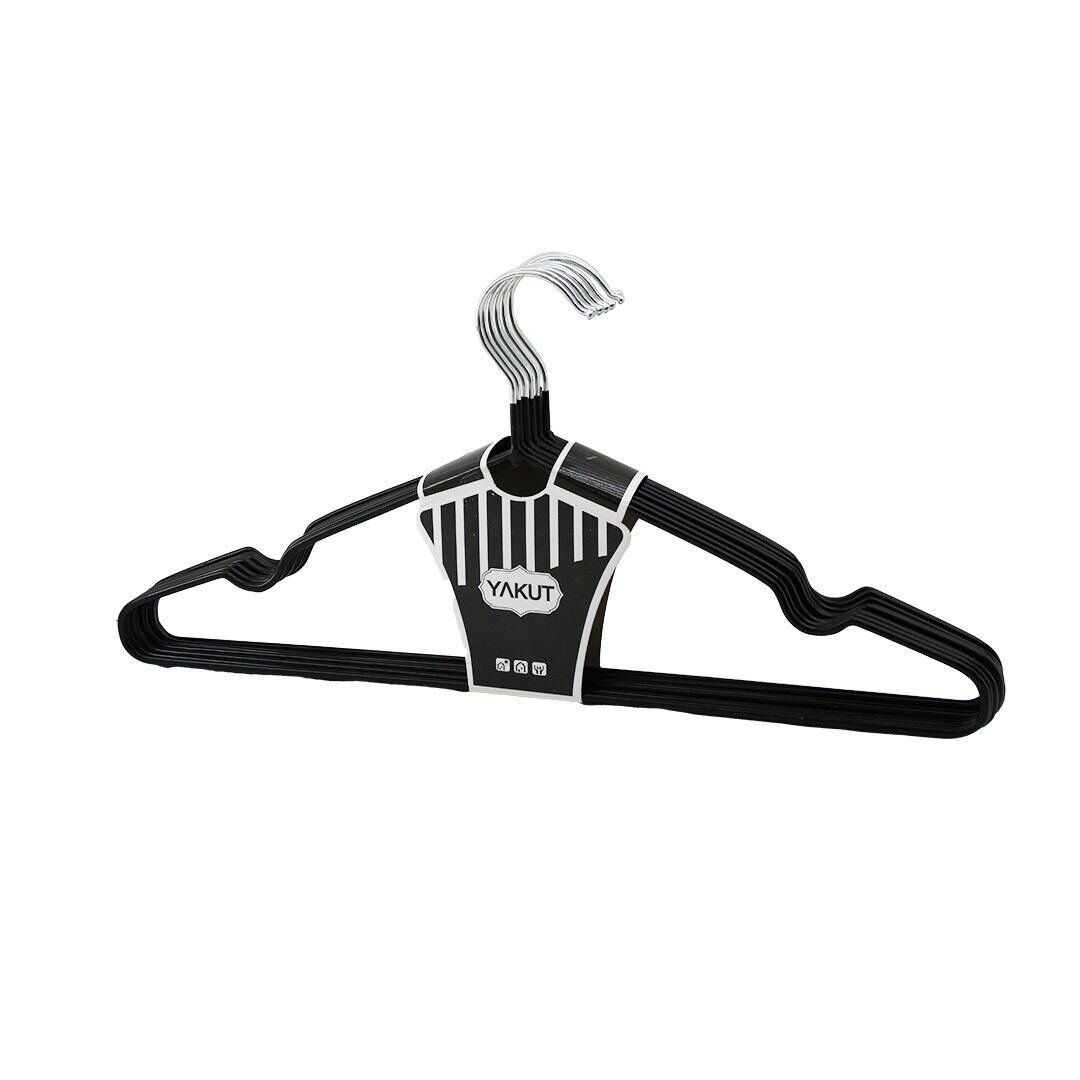 YAKUT ( SİYAH ) ( 10PCS ) ( SİLİKON KAPLAMALI ) METAL ELBİSE ASKISI*50