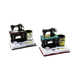 İBİCO İ12-193-B ( DİKİŞ MAKİNE ) VİNTAGE DEKORATİF BİBLO & RENKLİ KALEMLİK ( 12X13.5X9CM ) ( REÇİNE )*72