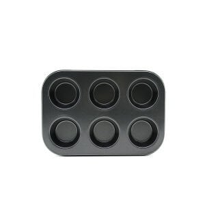 İBİCO İ22-375 ( 6 GÖZLÜ ) ( METAL & SİYAH ) ( DÜZ ) MUFFİN & KEK KALIP*100