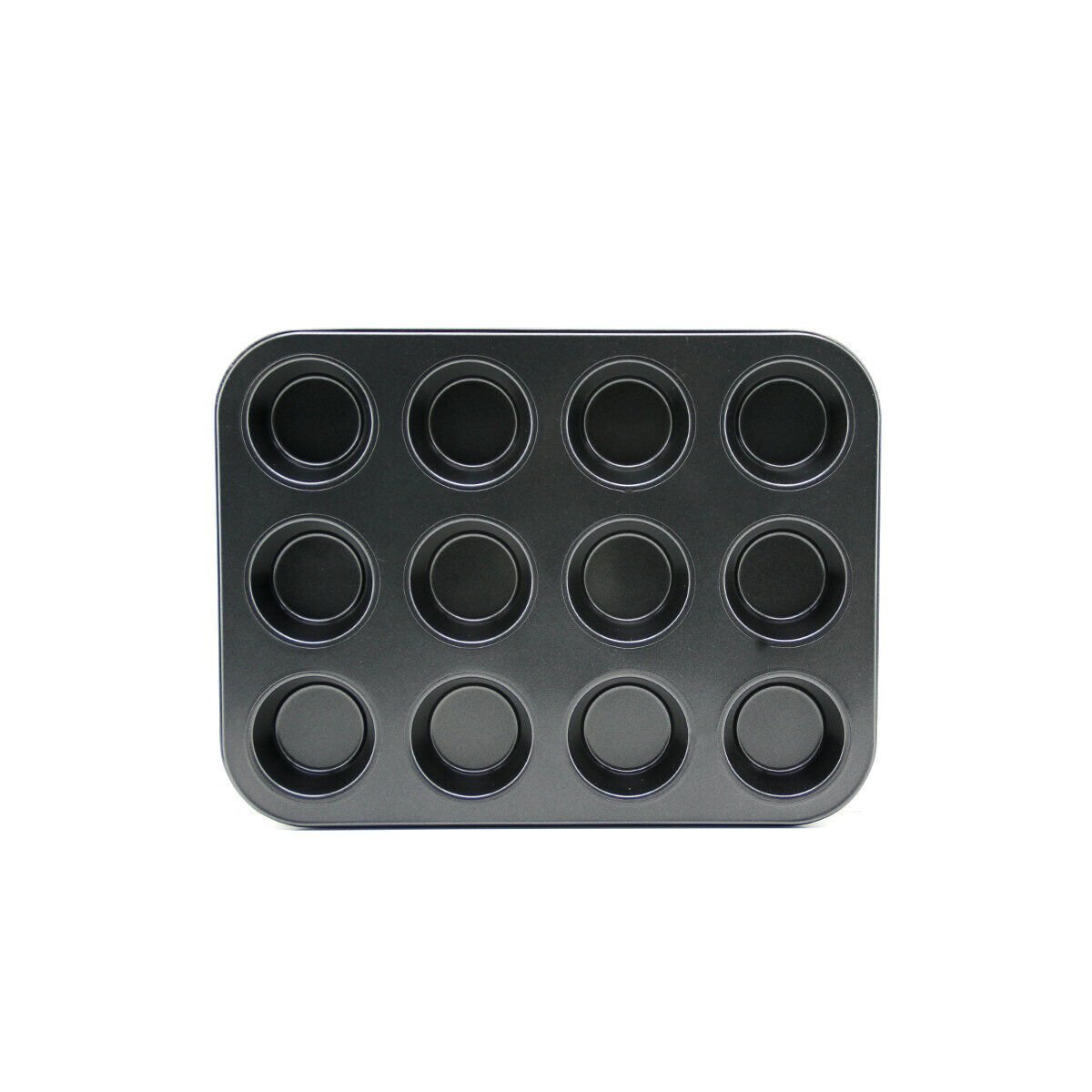 İBİCO İ22-376 ( 12 GÖZLÜ ) ( METAL & SİYAH ) ( DÜZ ) MUFFİN & KEK KALIP*60