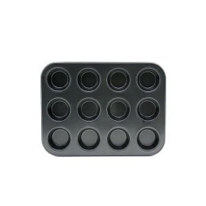 İBİCO İ22-376 ( 12 GÖZLÜ ) ( METAL & SİYAH ) ( DÜZ ) MUFFİN & KEK KALIP*60