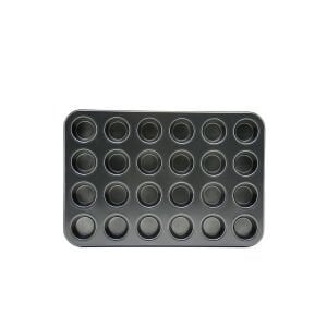 İBİCO İ22-377 ( 24 GÖZLÜ ) ( METAL & SİYAH ) ( DÜZ ) MUFFİN & KEK KALIP*60