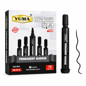 YUMA YM-791-S SİYAH TAHTA KALEM KESİK UÇ 3MM*12X96