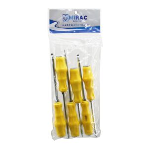 MİRAC ( PVC AMBALAJ ) ( PLASTİK SAPLI ) ( DARBELİ ) ( 6LI SET ) ( 2İN1=ÇİFT TARAFLI UÇ ) TORNAVİDA SETİ TAKIM ( YILDIZ-DÜZ )*50