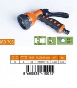 MEDALYAN MD-705 ( 7 FONKSİYONLU ) OTOMATİK TABANCA TETİKLİ ( SİS & YAĞMURLAMA & TAZYİKLİ )*8X6