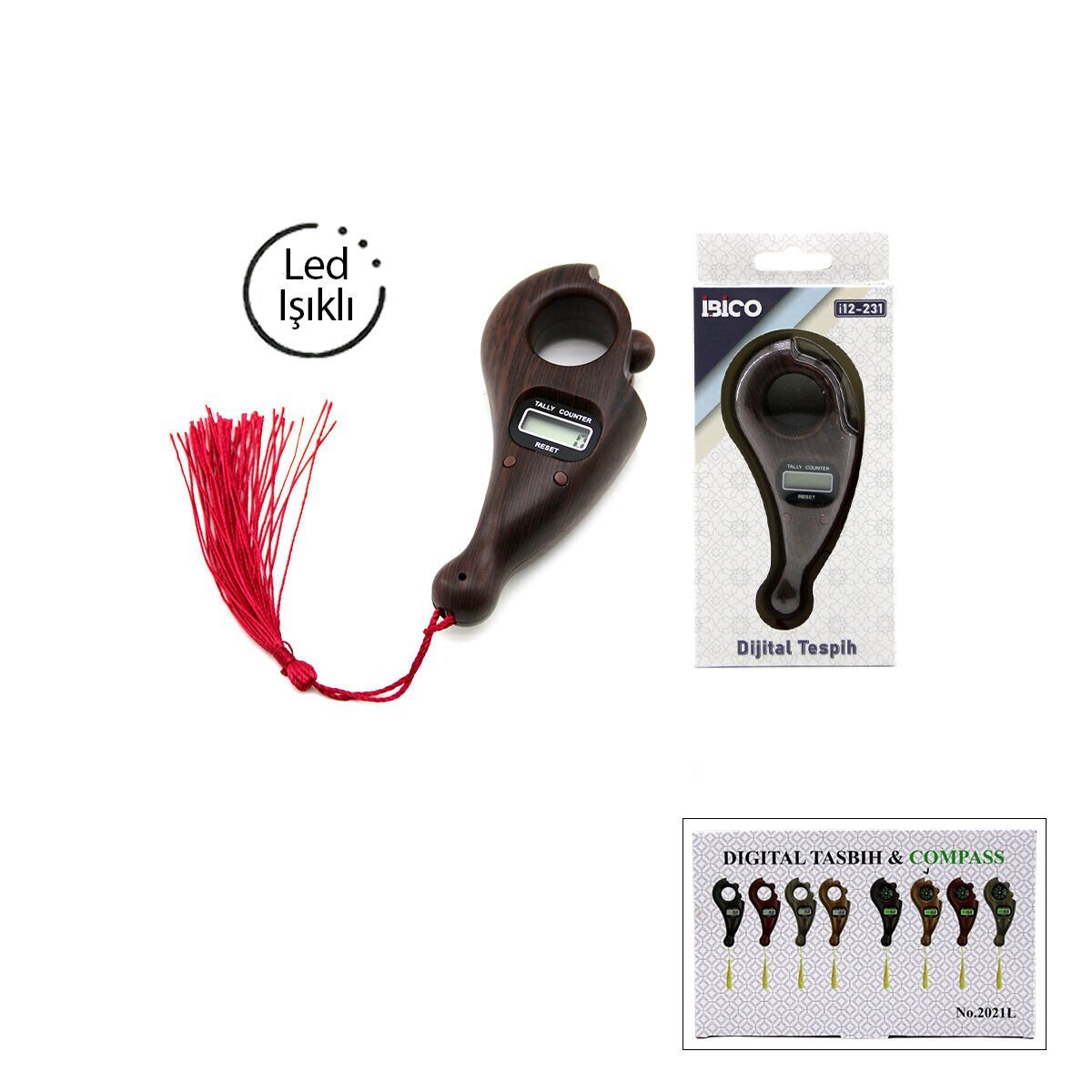 İBİCO İ12-231 NO-2021L ( DİJİTAL & IŞIKLI ) LÜX ZİKİRMATİK & TESBİH ÇEVİRMELİ*12X20