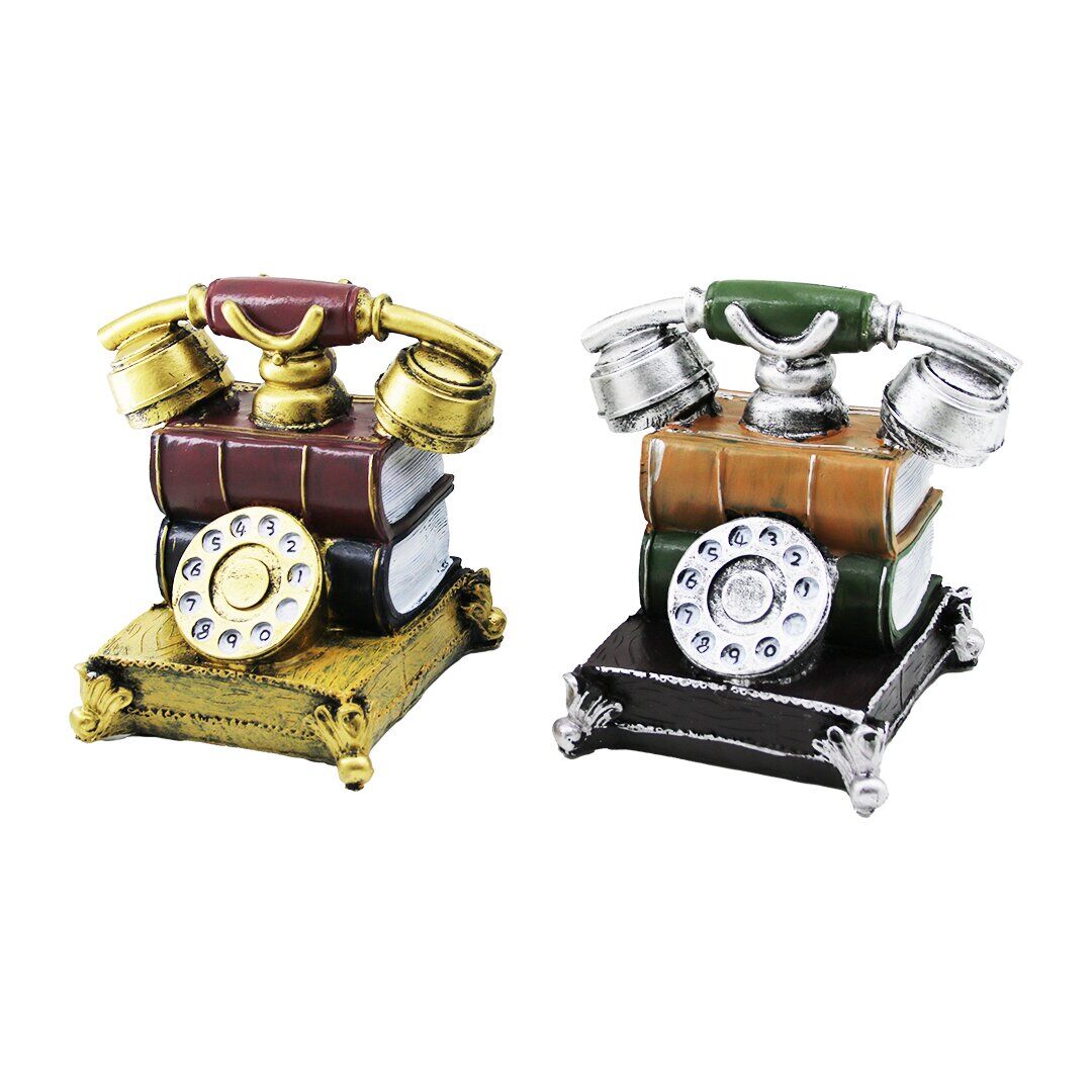 İBİCO İ12-202-B ( ANKESÖRLÜ TELEFON ) VİNTAGE DEKORATİF BİBLO & KUMBARA RENKLİ ( 15.5X15.5X10CM ) ( REÇİNE )*24