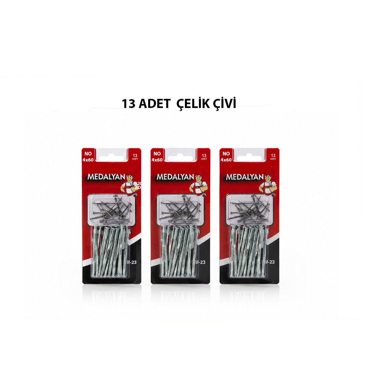 MEDALYAN DL-23 ( 4X60 ) ( 13PCS ) ( BETON ) ÇELİK ÇİVİ ( 18PCS )*12X12