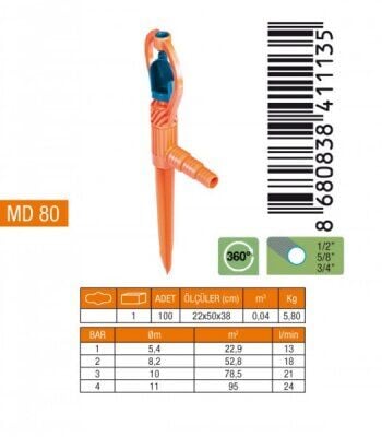 MEDALYAN MD-80 ( SAPLAMALI ) ( PVC YAPRAK ) SPRINK FİSKİYE*10X10