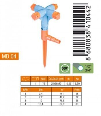 MEDALYAN MD-04 ( 4LÜ & NORMAL ) SPRINK FİSKİYE (KISA MEME)*5X15