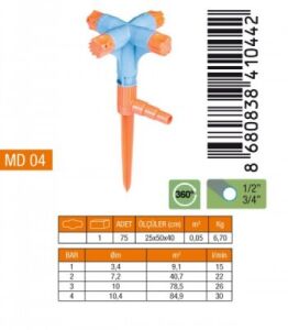 MEDALYAN MD-04 ( 4LÜ & NORMAL ) SPRINK FİSKİYE (KISA MEME)*5X15