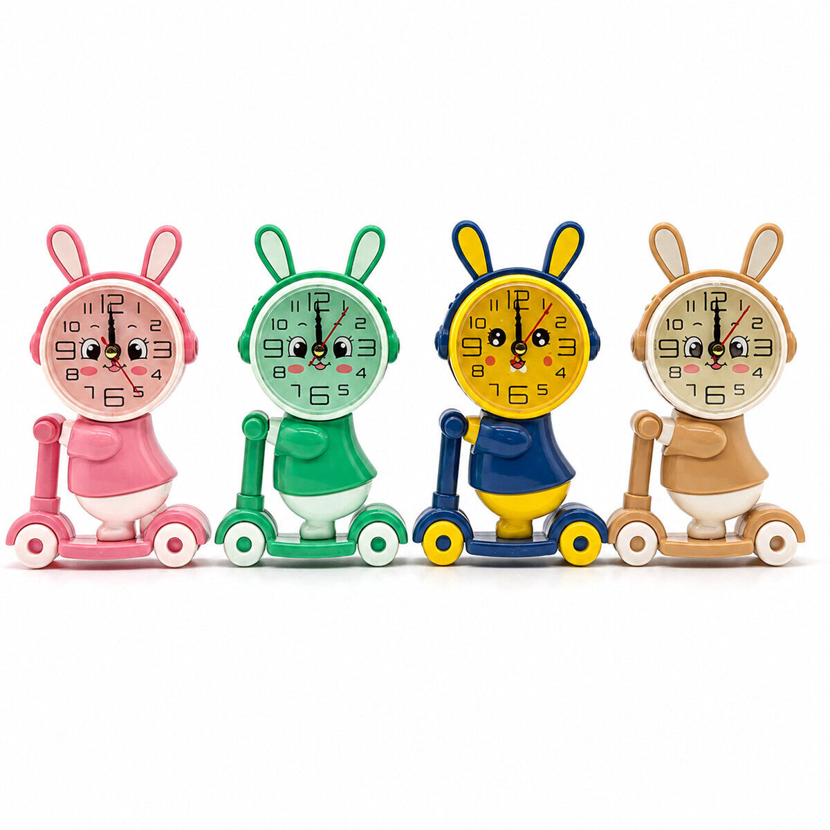 GALAXY-2335 ( SCOOTER TAVŞAN ) ÇOCUK MASA SAAT ( KALEM AÇACAKLI ) ( PLASTİK KASA RENKLİ )*24X2